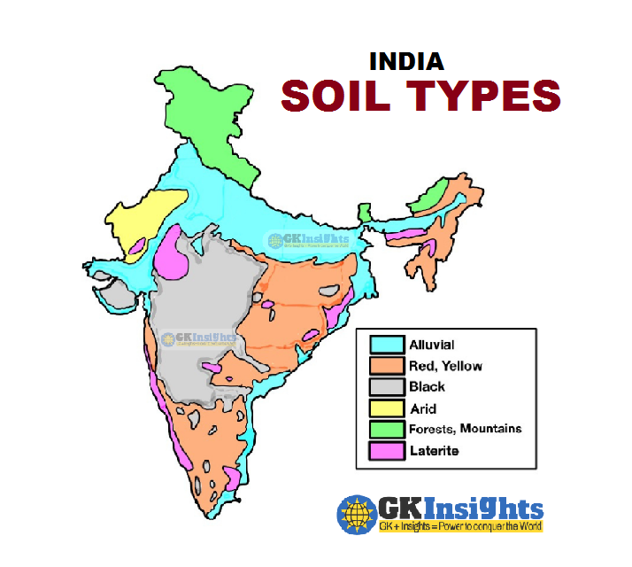 Soil Types in India Map by gkinsights.com