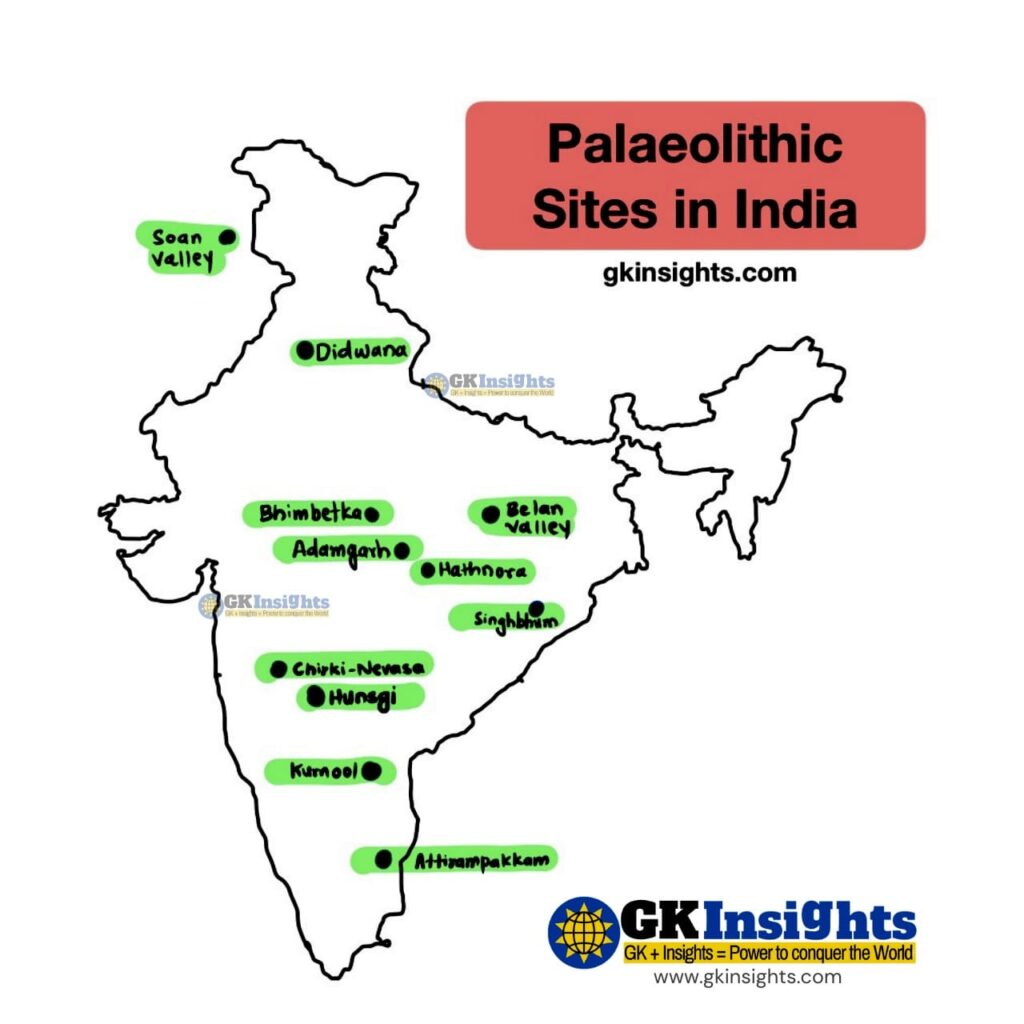 Palaeolithic Sites in India Map