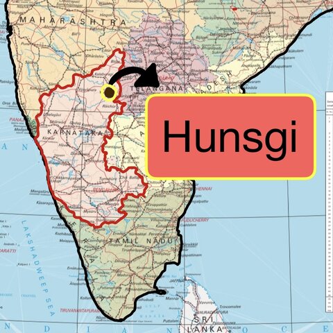 Hunsgi on India Map