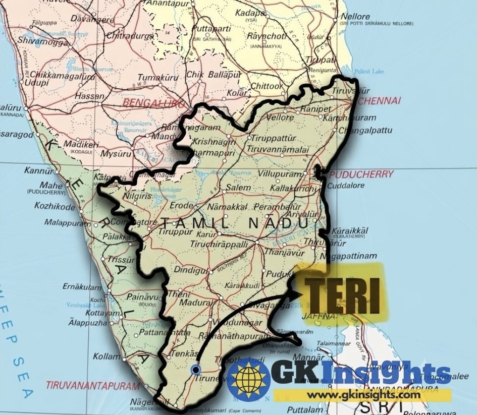 Teri Dunes Tamil Nadu on Map - Mesolithic Site in India